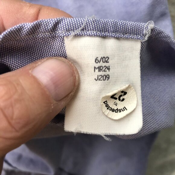 L.L.Bean Mens Dress Shirt Large 16 Neck Cotton Short Sleeve Classic Purple - Picture 7 of 12